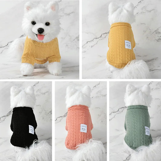 Suéter de Tricô Trançado para Cães Pequenos — Clássico