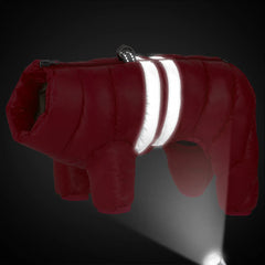 Colete Puffer Neon Pink com Faixas Reflectivas para Cães e Gatos