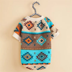 Roupa Estilosa para Pet com Estampa Étnica Inverno
