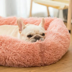Cama Donut Pet Antiestresse Pelúcia Lavável Diversas Cores