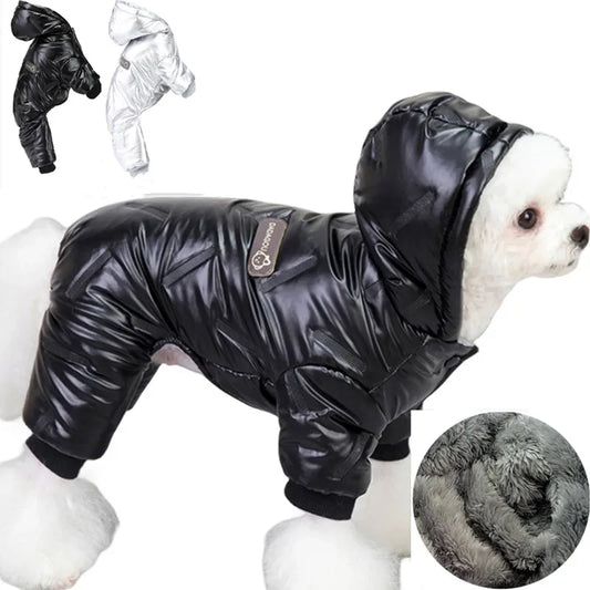 Macacão Puffer Térmico com Punhos Elásticos para Cães e Gatos