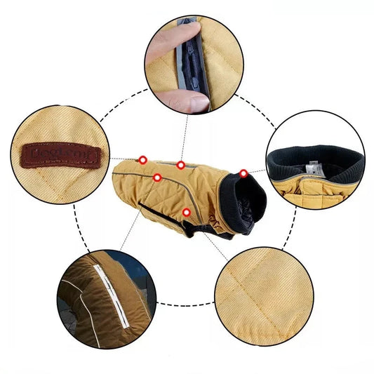 Roupa Resistente à Água para Cachorros Grandes com Forro Quente