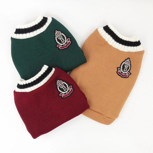 Suéter de Tricô Listrado para Gatos e Cães — Varsity