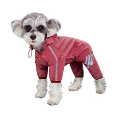 Macacão Impermeável Pet com Capuz Cores Diversas para Dias de Chuva