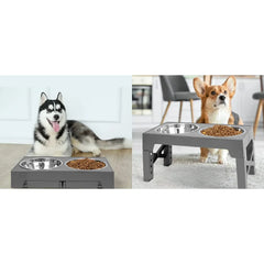 Alimentador Duplo Ajustável Luna LN890 Cinza 2 Tigelas C - BEBE E COME - LNR2