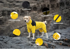 Macacão de Chuva para Cães Full Body com Faixas Refletivas