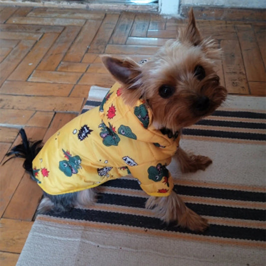 Colete Para Cachorro Estilo Puffer Com Estampa De Bichinhos