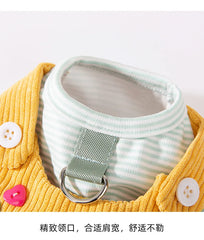Roupa Pet Estilo Jardineira Colorida com Detalhes em Patchwork Fofo