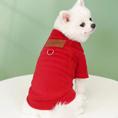 Suéter Polo Pet em Tecido Antipilling com Argola para Guia para Cães e Gatos