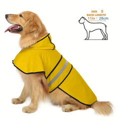 Capa de Chuva Amarela Bidirecional para Cães — Dupla Camada