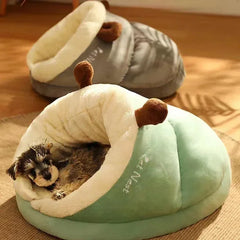Cama Caverna de Pelúcia para Cães e Gatos — Capa Removível
