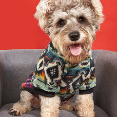 Camiseta Pet Étnica com Padrão Geométrico e Acabamento Macio
