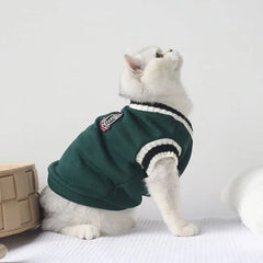 Suéter de Tricô Listrado para Gatos e Cães — Varsity