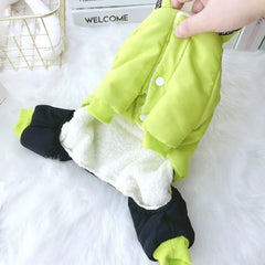 Macacão Para Cachorro Verde Neon Com Capuz E Detalhe Refletivo