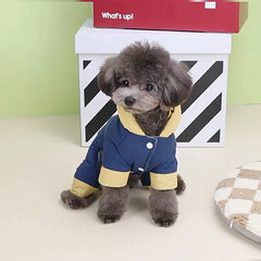 Macacão Inverno em Tecido Soft com Punhos Elásticos e Capuz para Cães e Gatos