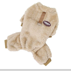 Macacão Pelúcia Teddy Bear para Cães e Gatos com Forro Acolchoado