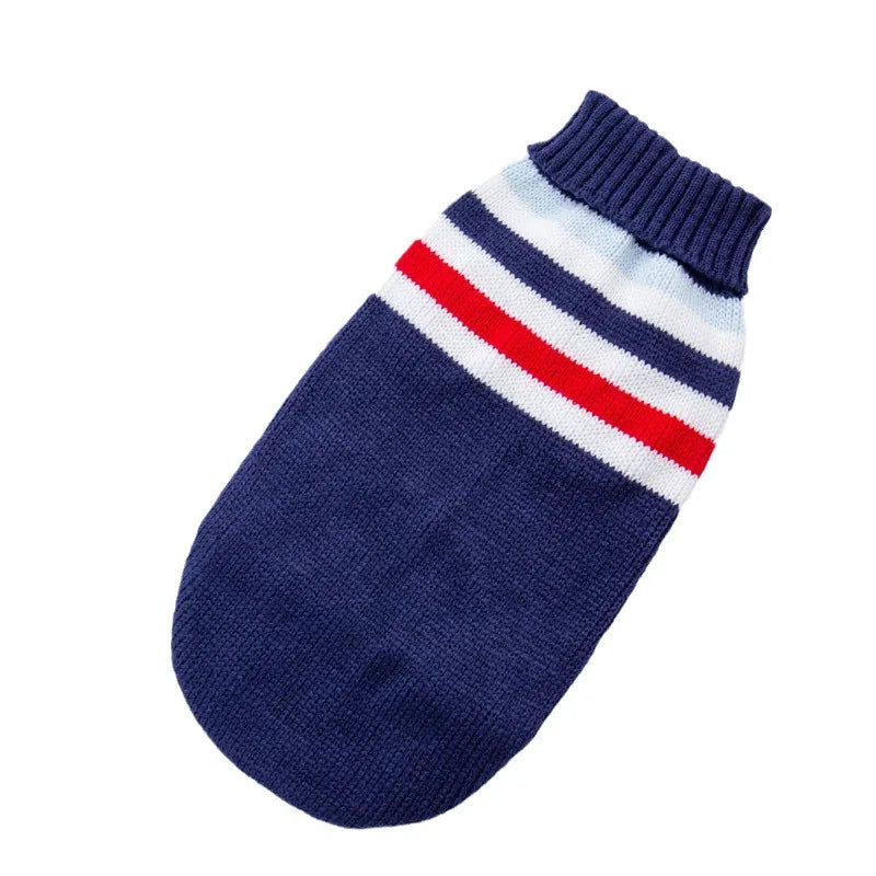 Roupa Pet Inverno com Listras e Estampa em Tricô Premium