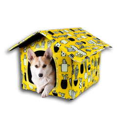 Casinha Estampada para Cachorros e Gatos Dobrável e Confortável