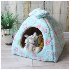 Casinha Pet com Laço Decorativo Estilo Fofo e Forro Térmico
