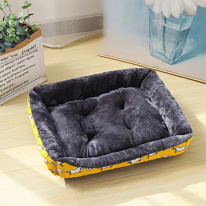 Cama Pet Estampada Pelúcia Antiestresse Bordas Altas e Lavável
