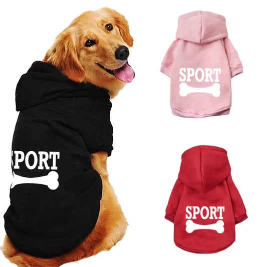 Roupa Casual para Cães com Estampa Criativa e Capuz Acolchoado