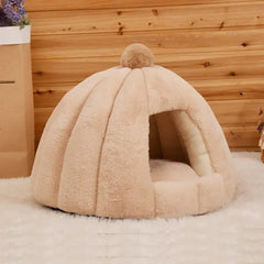 Cama Cabana Pet Formato Iglu com PomPom e Forro Peluciado