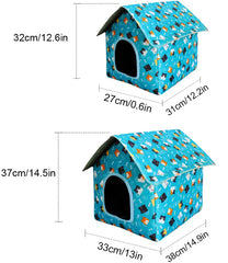 Casinha Estampada para Cachorros e Gatos Dobrável e Confortável