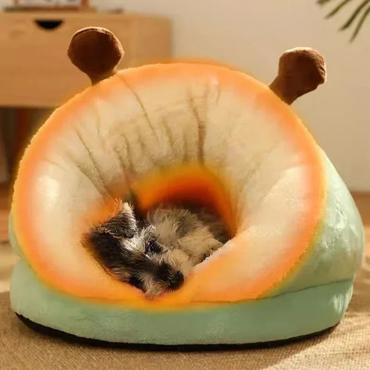 Cama Caverna de Pelúcia para Cães e Gatos — Capa Removível