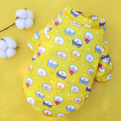 Regata Estampada Frutas em Malha de Algodão para Cães e Gatos