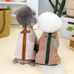Colete Sherpa Luxe para Cães e Gatos com Gola Redonda e Forro Duplo