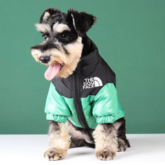 Casaco Puffer para Cães com Gola Alta e Tecido Impermeável