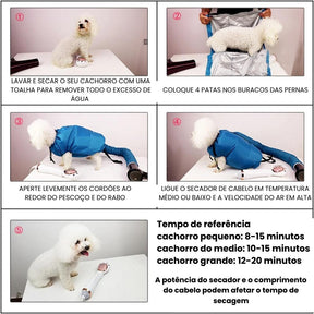 Roupão pós banho para secagem de cachorro