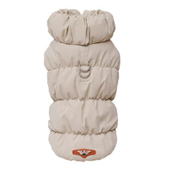 Casaco Puffer Para Cachorro Com Gola Alta E Fecho Frontal