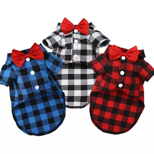 Camiseta Xadrez Com Gravata Para Pet - Max R - ROUPA - 73 DY