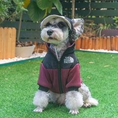 Jaqueta de Fleece para Cães com Capuz Ajustável e Zíper Frontal