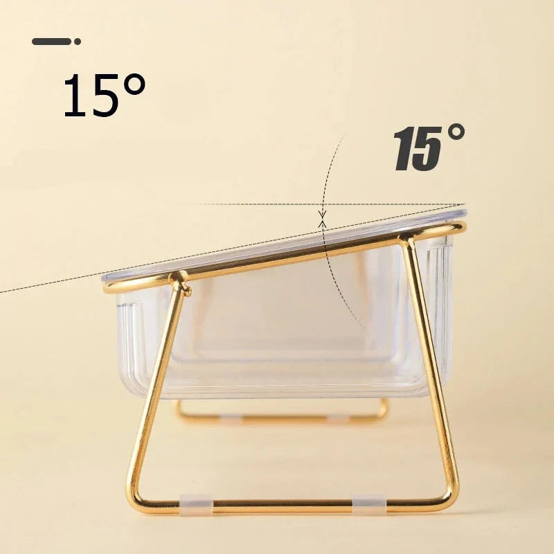 Tigela Dupla Transparente para Gatos e Cães - DuoPet C - BEBEDOURO GATO - 01