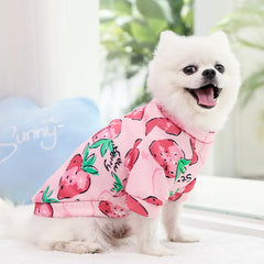 Regata Estampada Frutas em Malha de Algodão para Cães e Gatos
