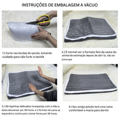 Cama Pet com Espuma Reforçada Dobrável e Lavável