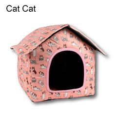 Casinha Estampada para Cachorros e Gatos Dobrável e Confortável