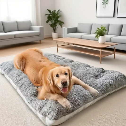 Cama de Pelúcia Extra Grande para Cães — Reversível 120cm