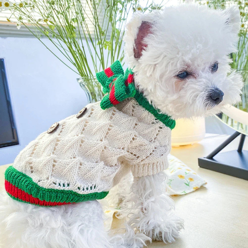 Roupa De Tricô Com Gravata Para Cães e Gatos R - ROUPA - 88