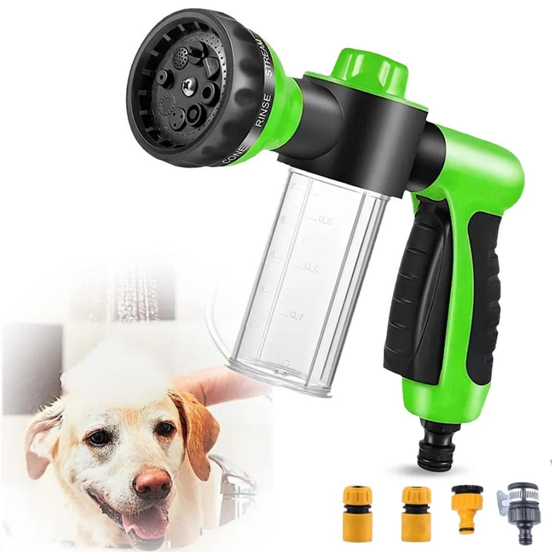 Spray de mangueira para banho em pet AquaJet Verde + 4 conector AS - 05