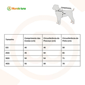 Casaco Para Cachorro Grande Com Suporte - Tita