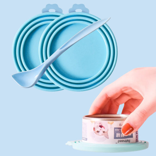 Tampa de Silicone para Comedouro Pet Azul - 3 Peças A - Tampa - 01