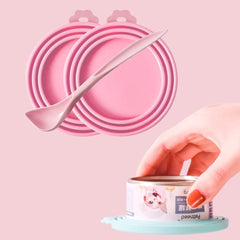 Tampa de Silicone para Comedouro Pet Rosa - 3 Peças A - Tampa - 01