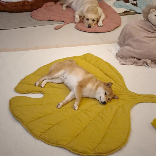 Tapete Folha para Cachorro Amarelo 115x127cm A - Folha - 01
