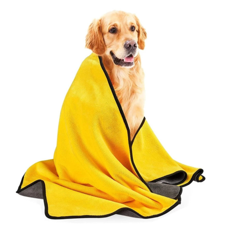 Toalha de banho de microfibra para pets DryPet Amarelo / P 30X30cm TO - 01
