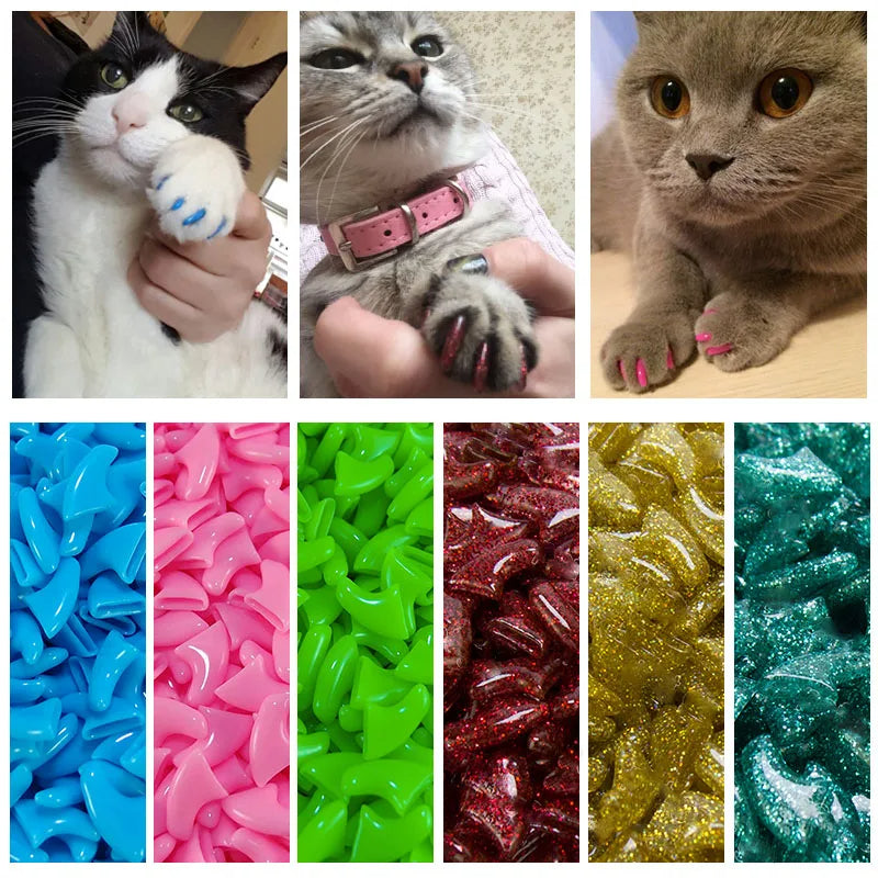 Unhas Coloridas para Gatos Anti-arranhões