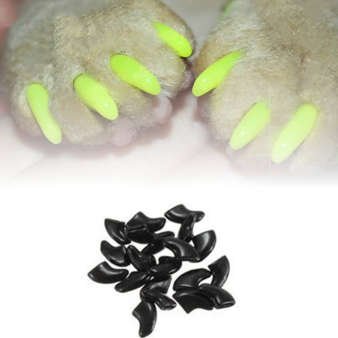 Unhas Coloridas para Gatos Anti-arranhões Preto / P A - Unhas - 01