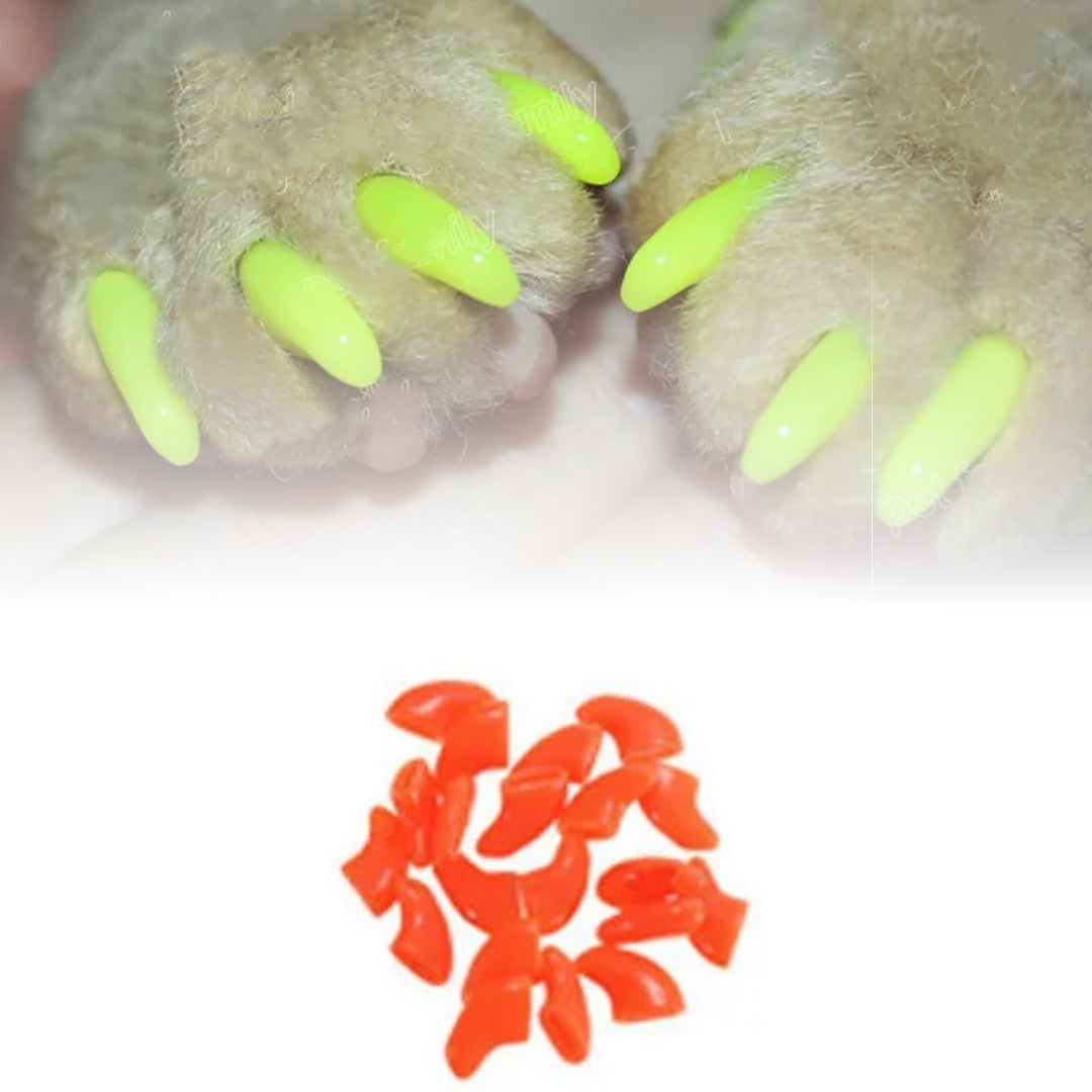 Unhas Coloridas para Gatos Anti-arranhões Laranja / P A - Unhas - 01